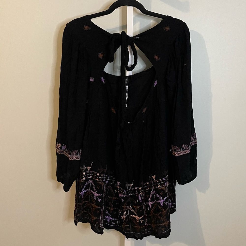Free People Rhiannon Black Embroidered Mini Dress - Picture 9 of 9